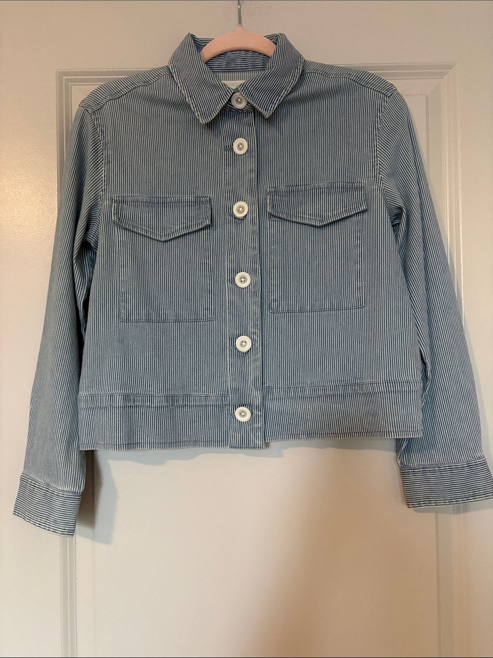 Caslon Blue Pinstripe Cotton Jacket